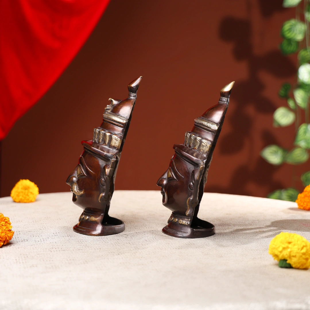 Goddess Gauri and Lord Shiva Antique Brown Mask 2