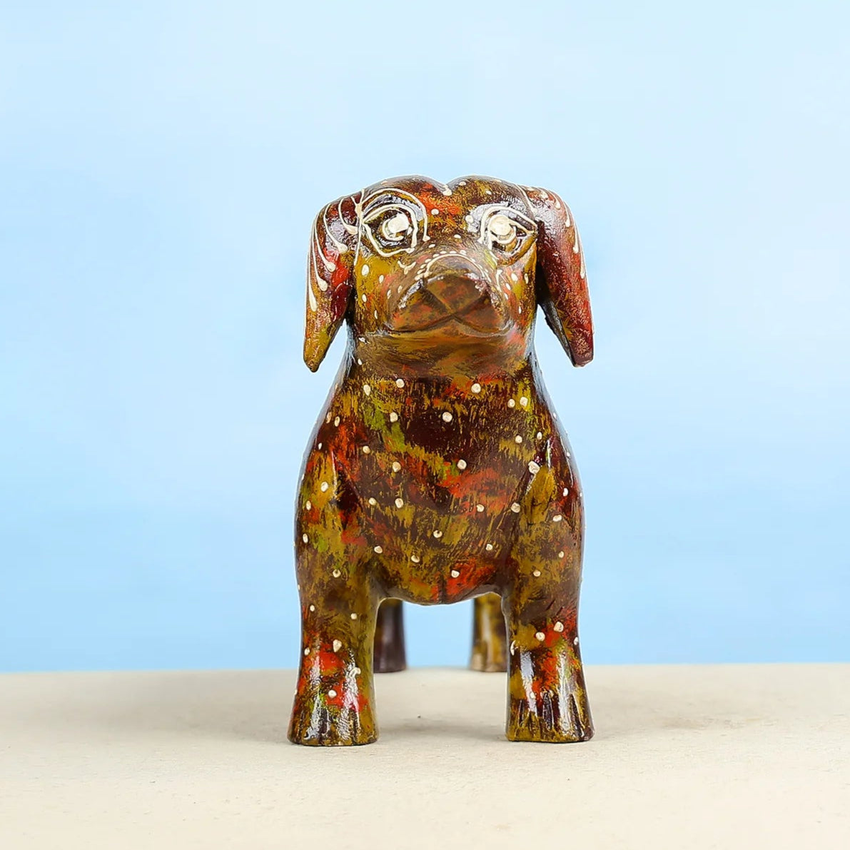 Handcrafted Colourful Dachshund Dog Figurine for Home Decor