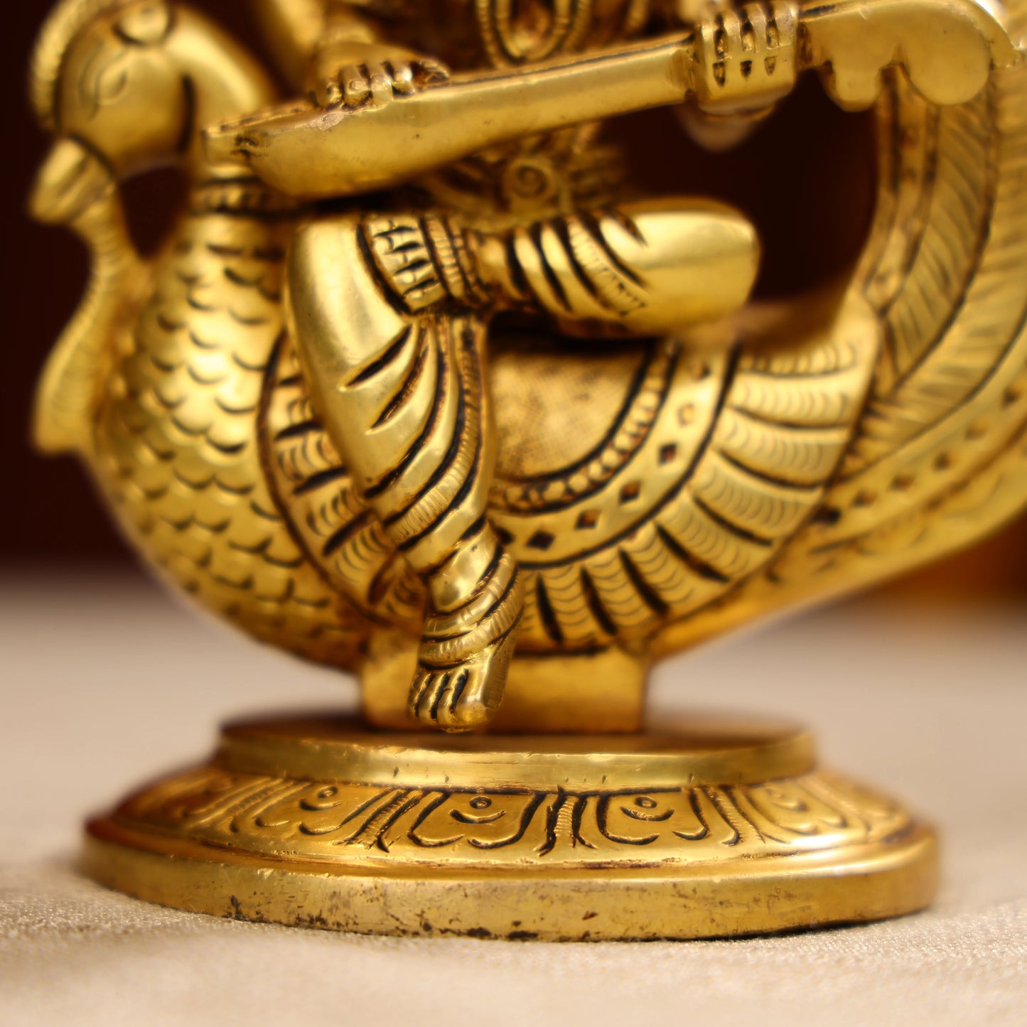 Brass Goddess Saraswati Idol