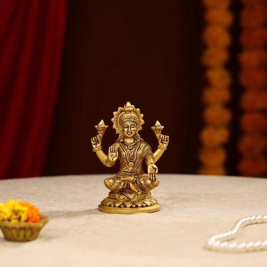 Brass Goddess Lakshmi Idol