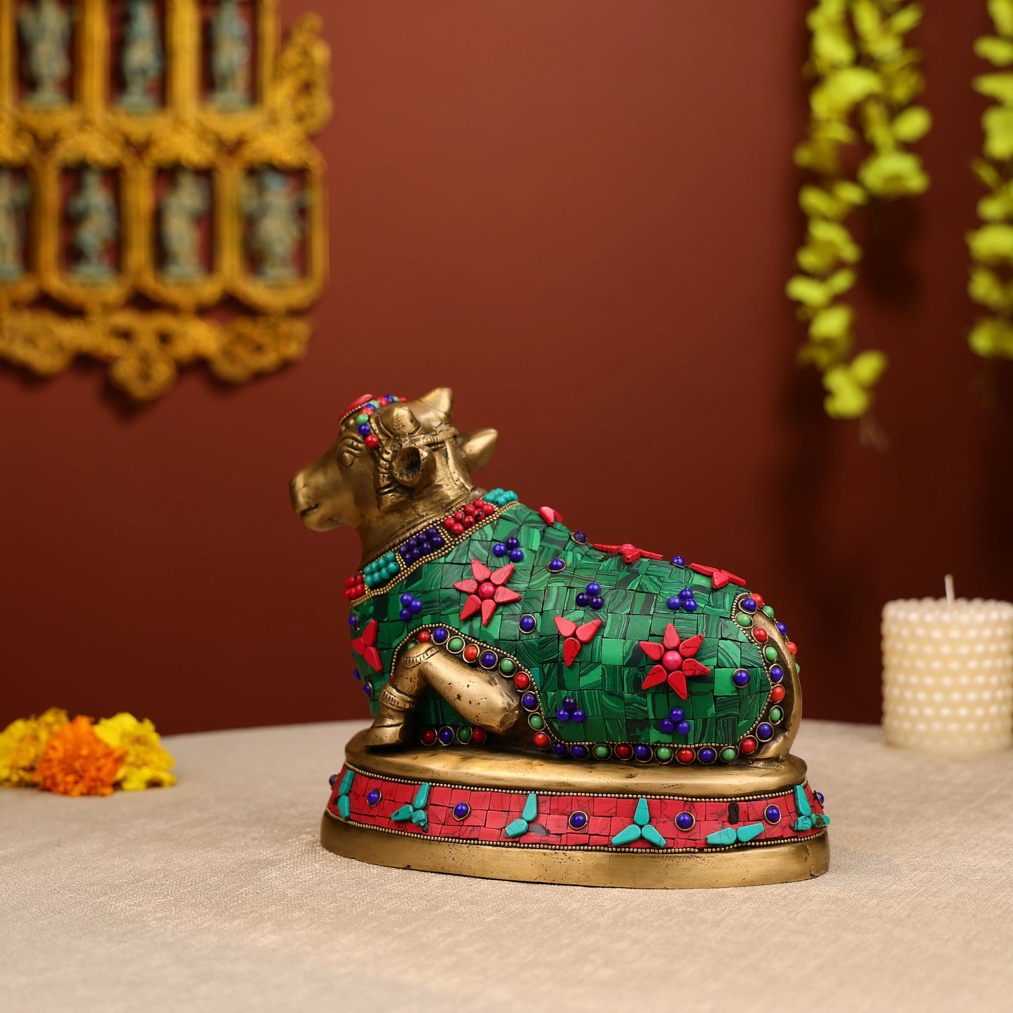 Brass cow Seating idol