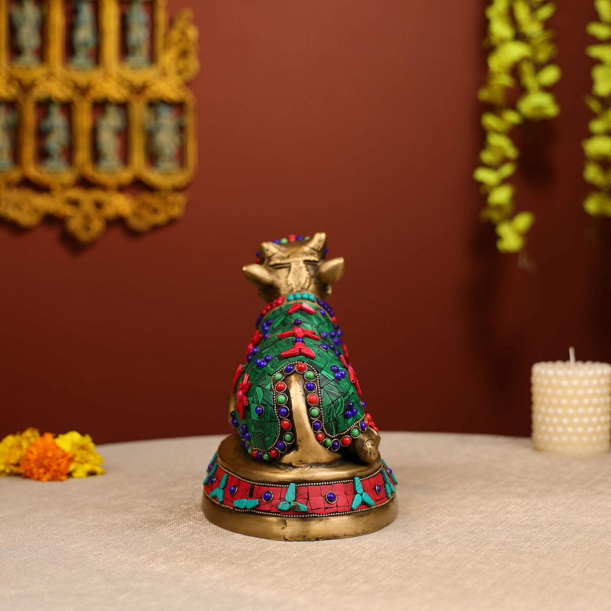 Brass cow Seating idol