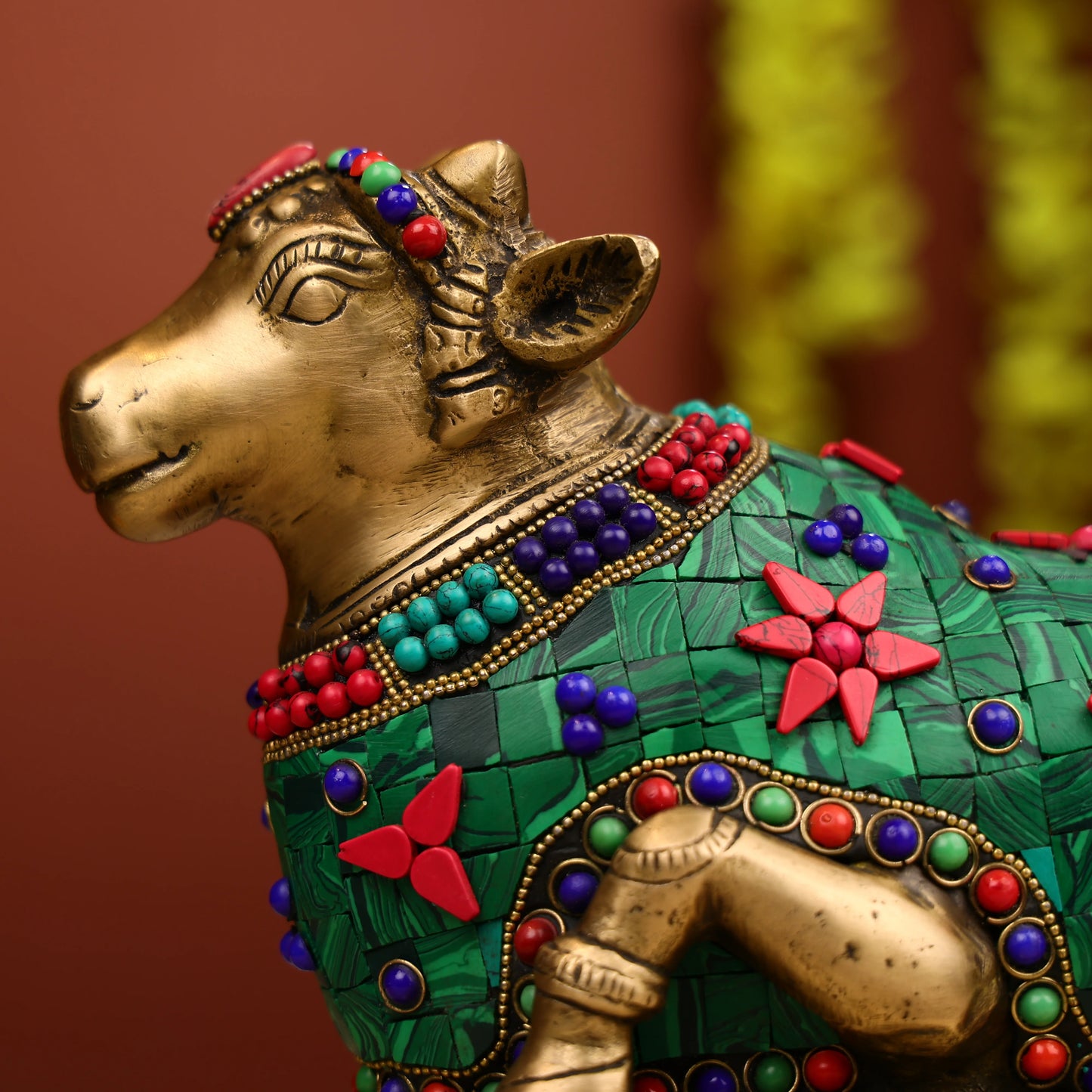 Brass cow Seating idol