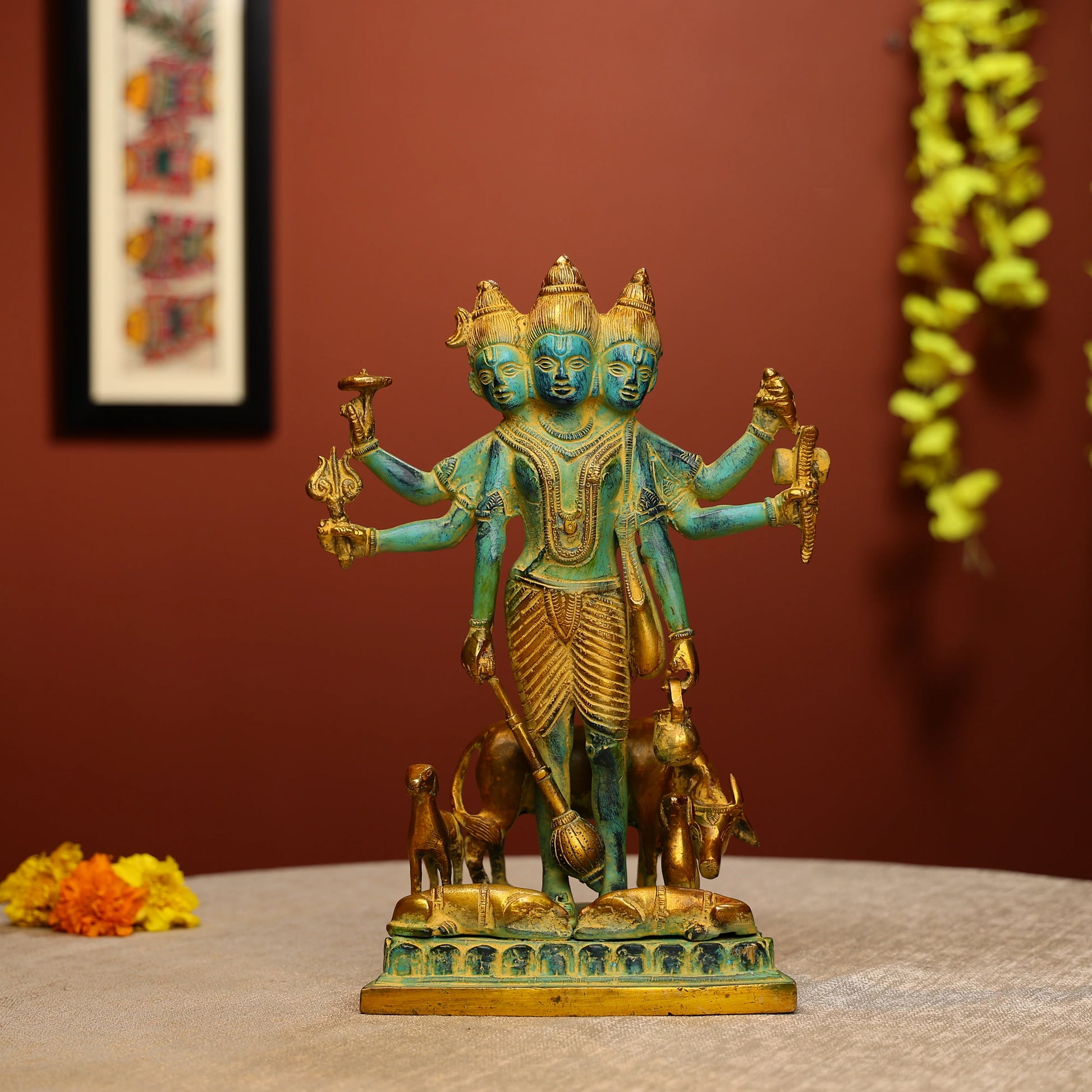 Brass Lord Dattatreya Idol