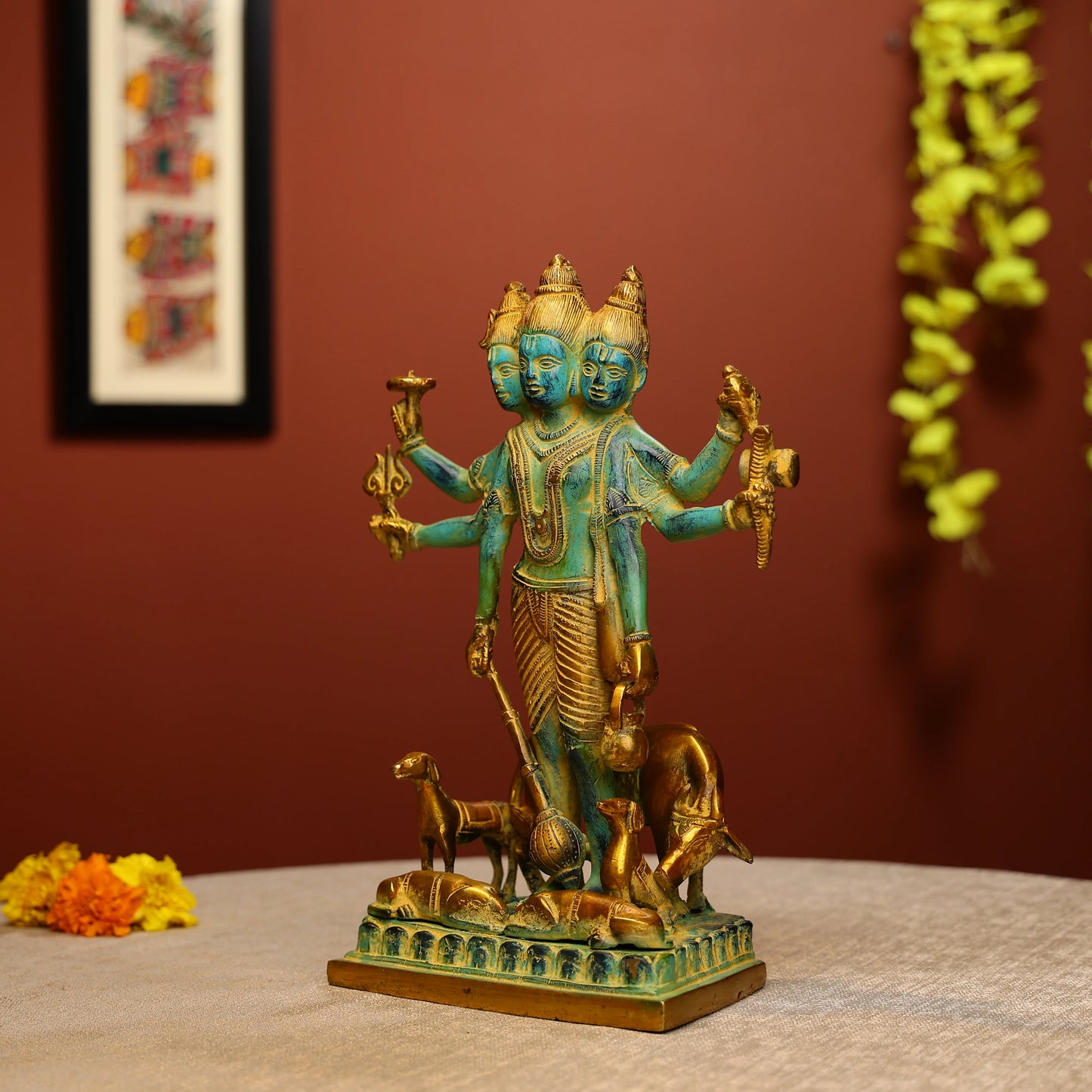 Brass Lord Dattatreya Idol