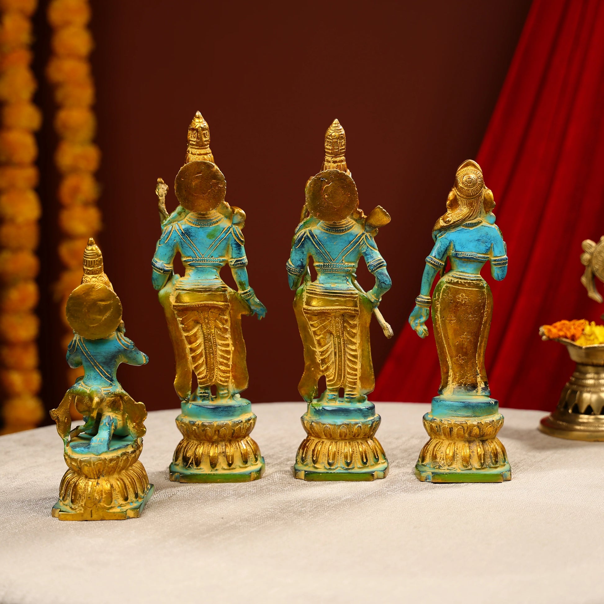 Coloured Brass Ram Darbar Statue