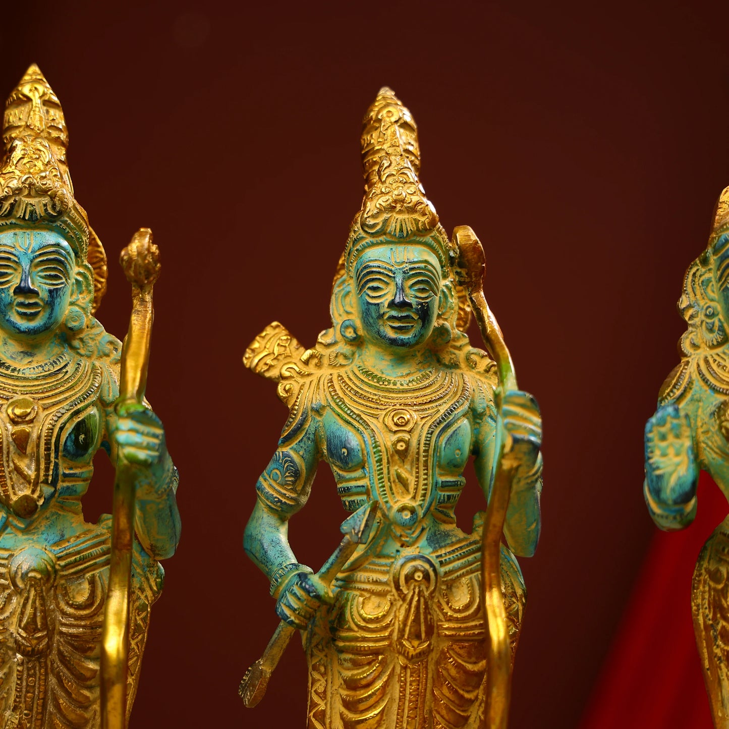 Coloured Brass Ram Darbar Statue