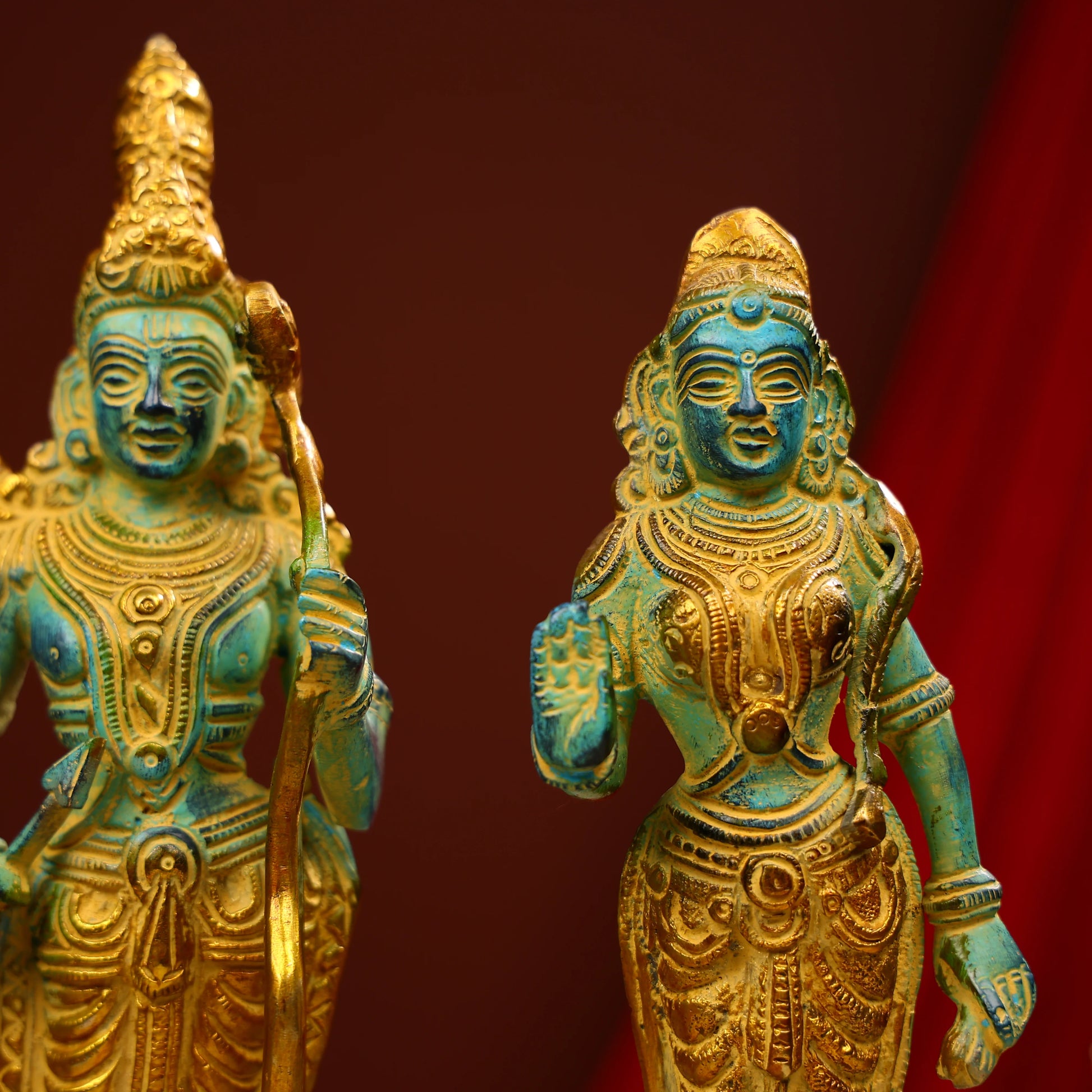 Coloured Brass Ram Darbar Statue