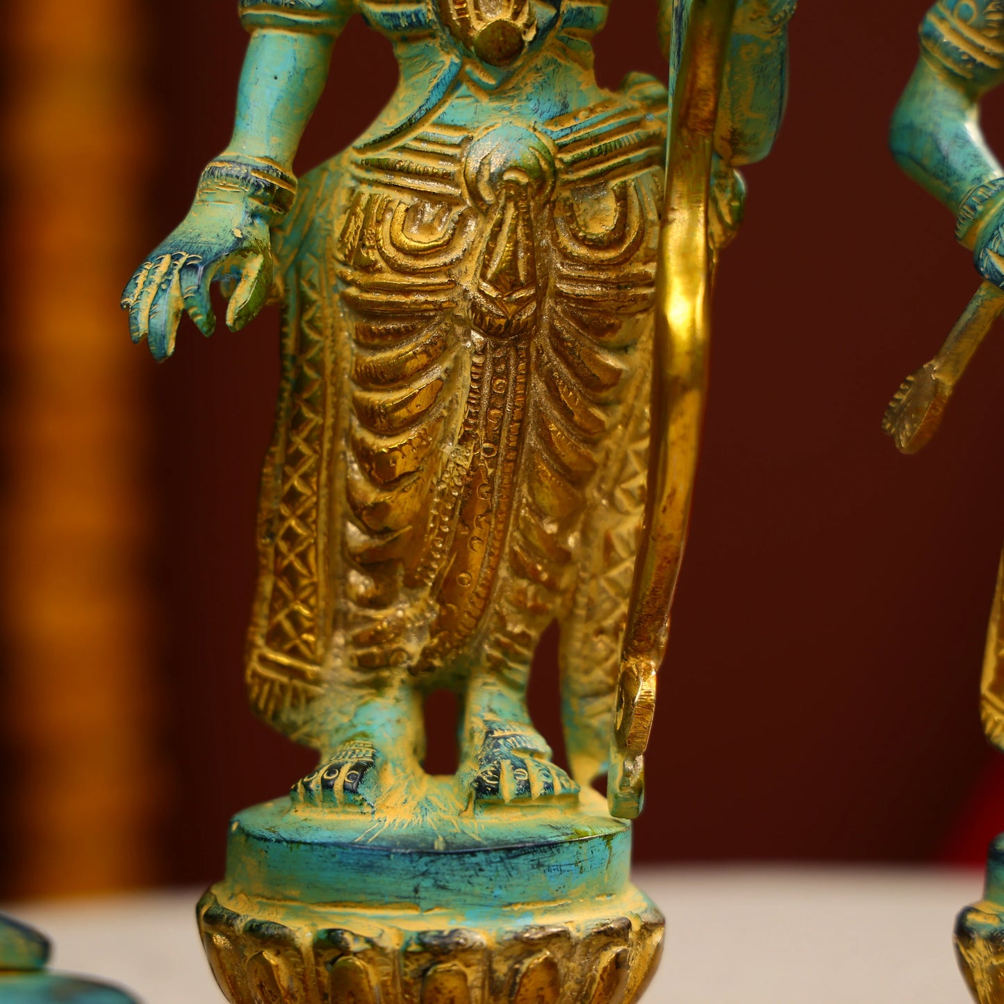 Coloured Brass Ram Darbar Statue