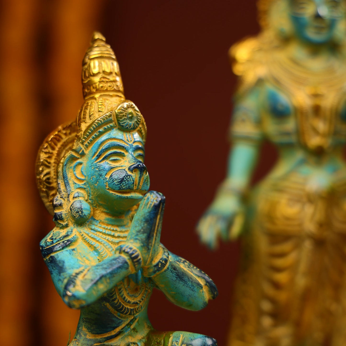 Coloured Brass Ram Darbar Statue