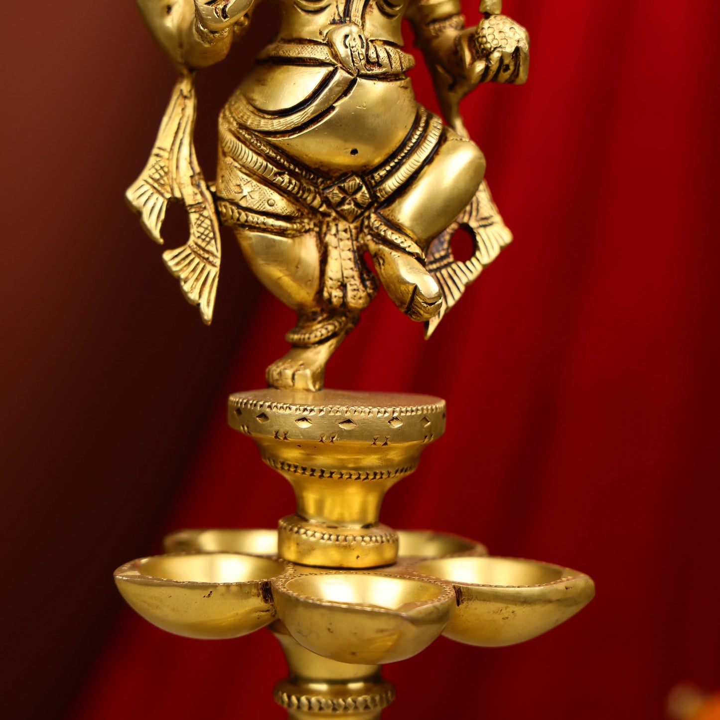 Brass Dancing Ganesha Diya