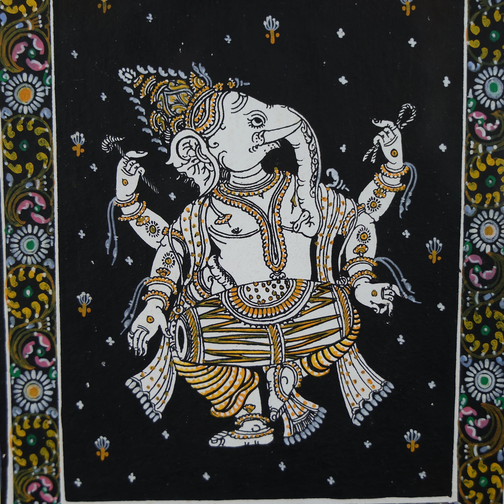 Lord Ganesha Dancing With Dhol Painting