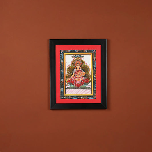 Pattachitra Hand-painted Goddess Annapurna Framed Wall Art