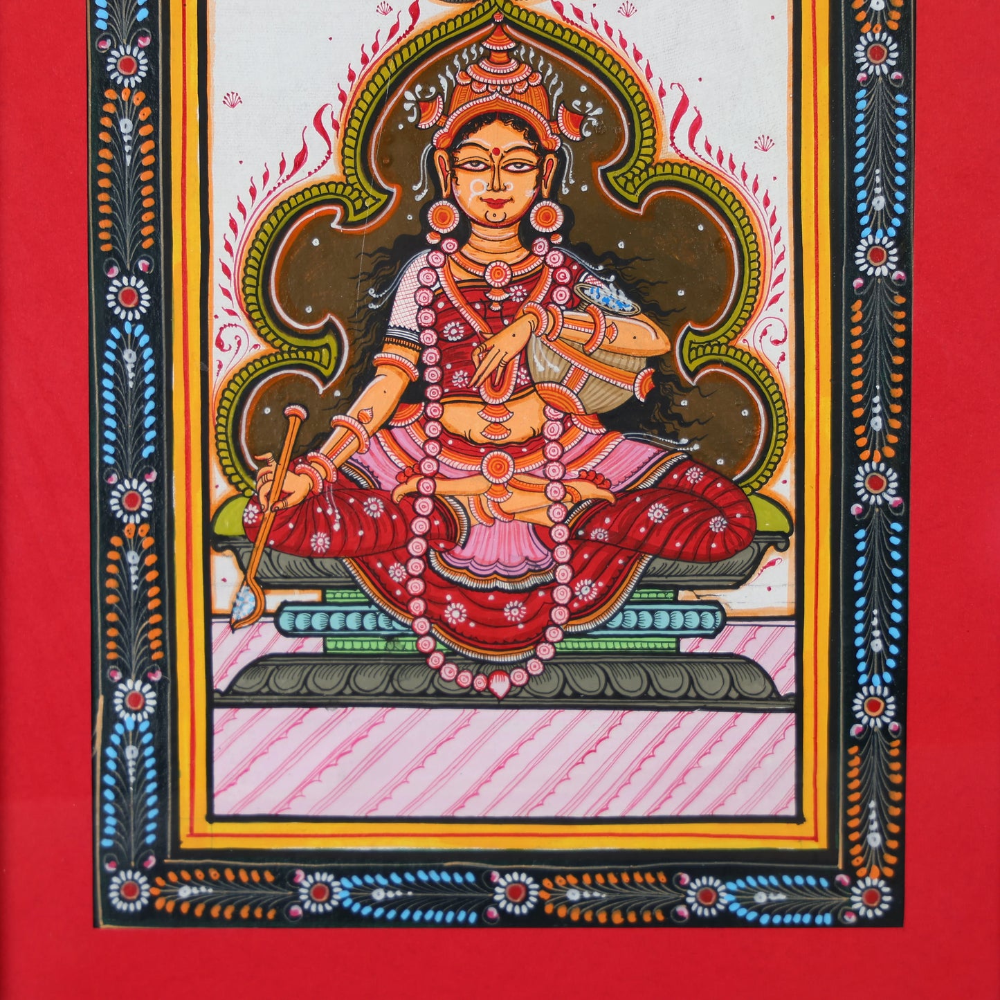 Pattachitra Hand-painted Goddess Annapurna Framed Wall Art