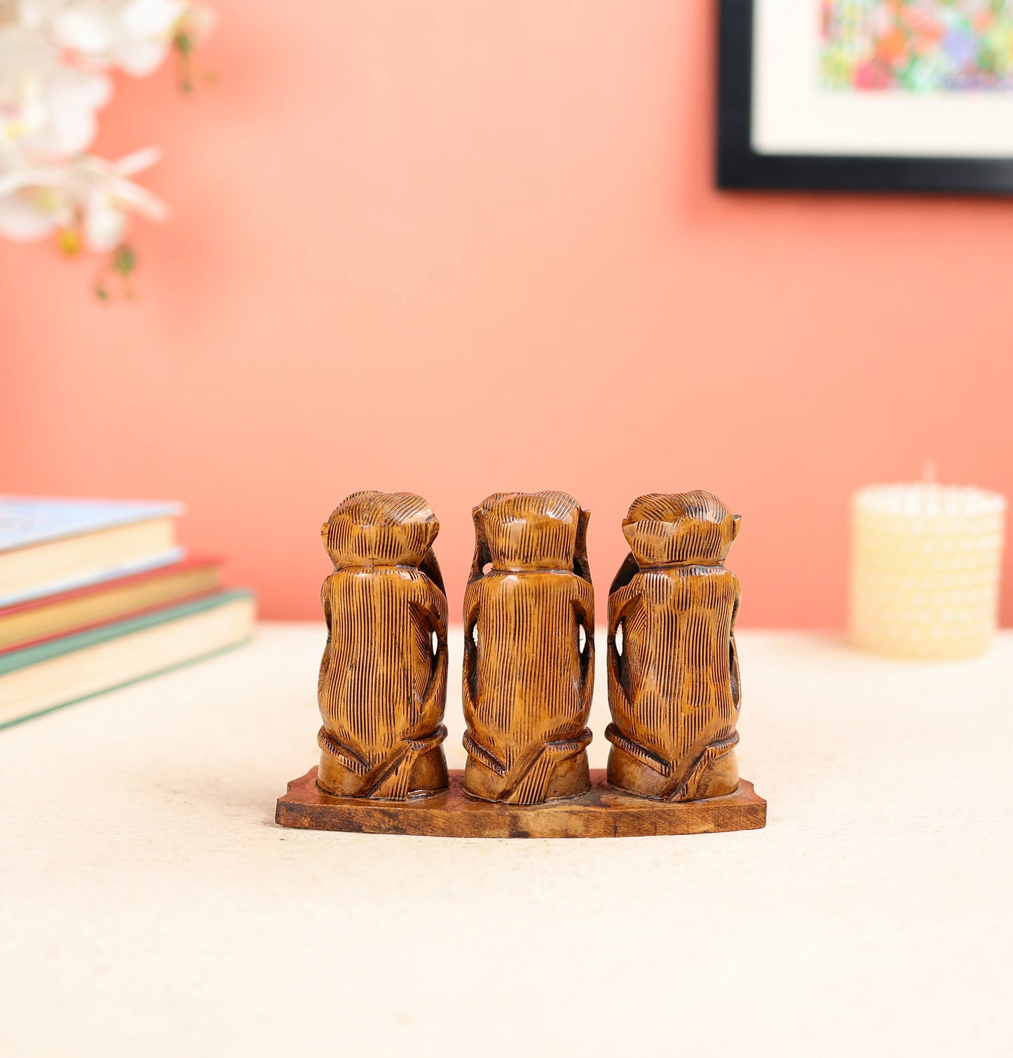 Handmade Wood Gandhiji 3 Monkey Set