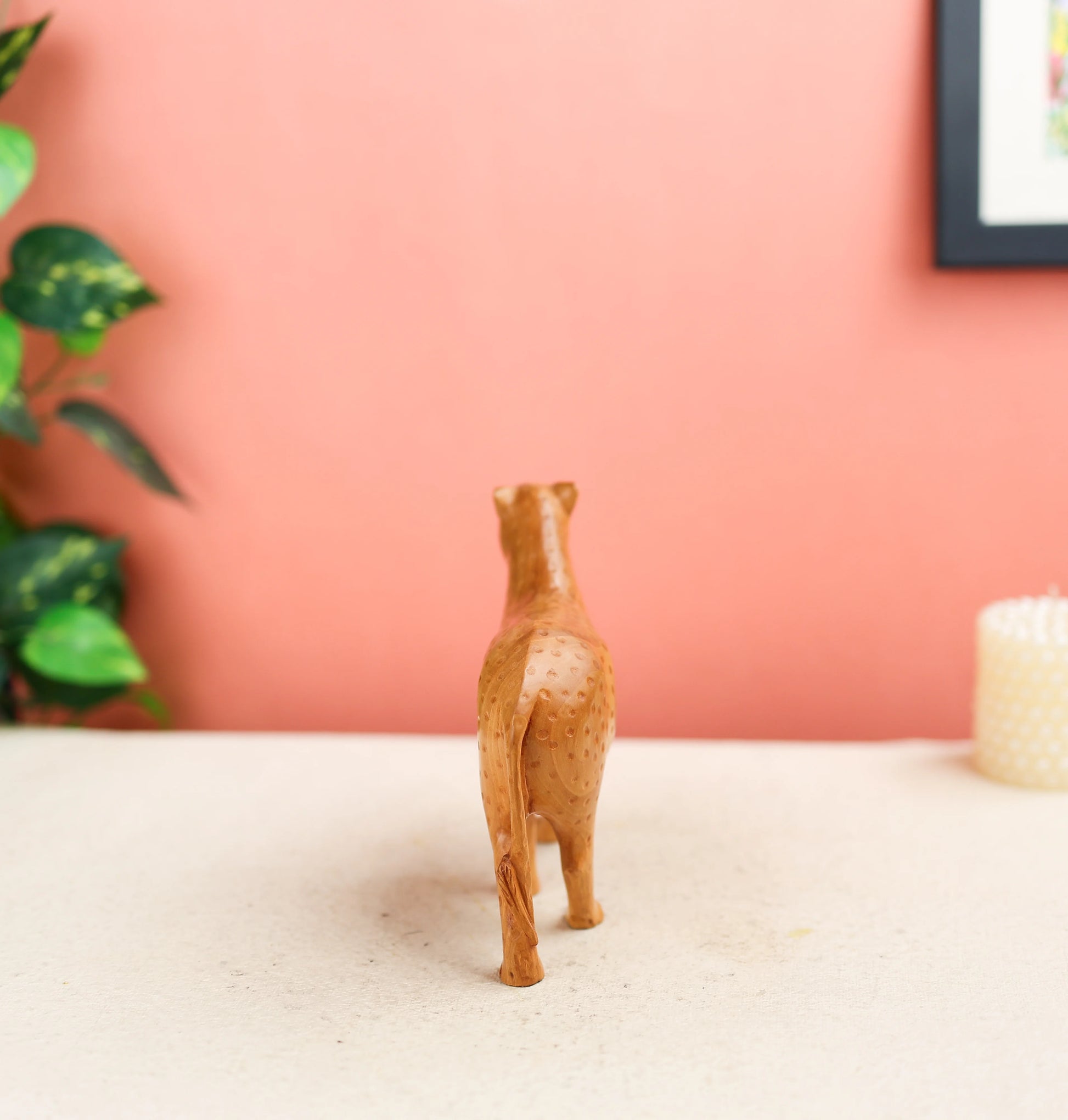 Wooden Leopard Statue