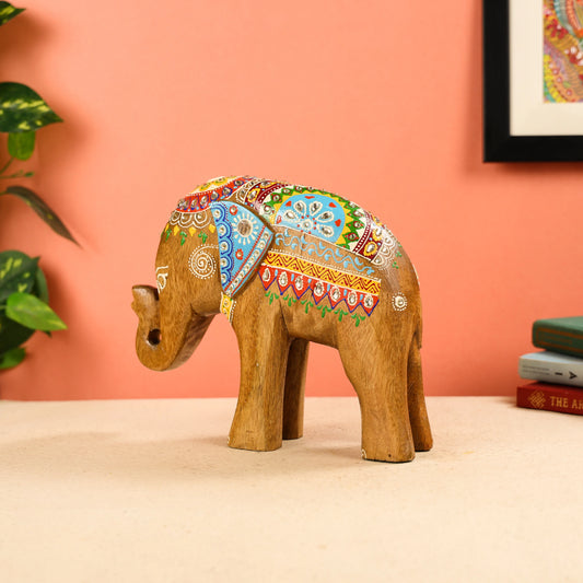 Hand Painted Multicolour Welcoming Elephant Table Decor