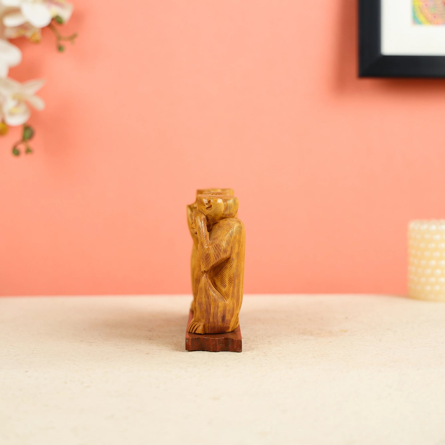 Wooden Gandhiji's Three Monkey Set - Small