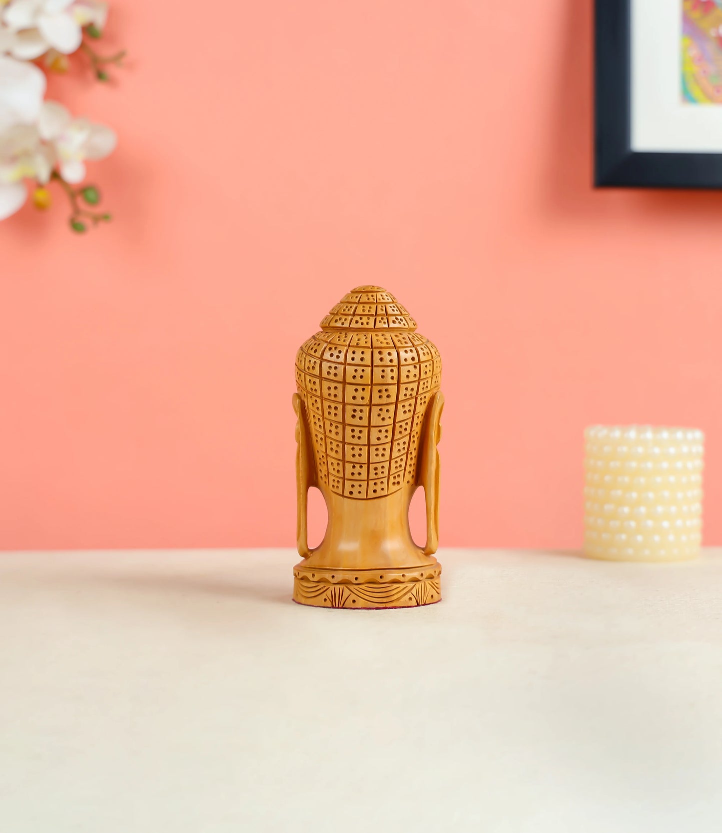 Kadam Wood Carved Lord Buddha Table Decor