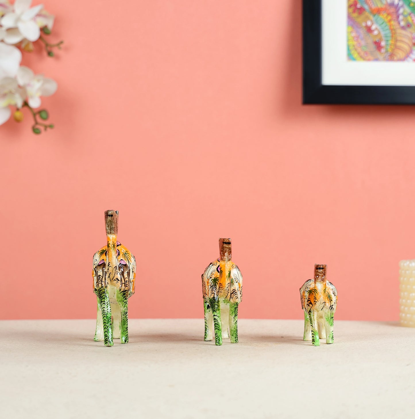 Paper Mache Crafted & Handpainted Camel Caravan