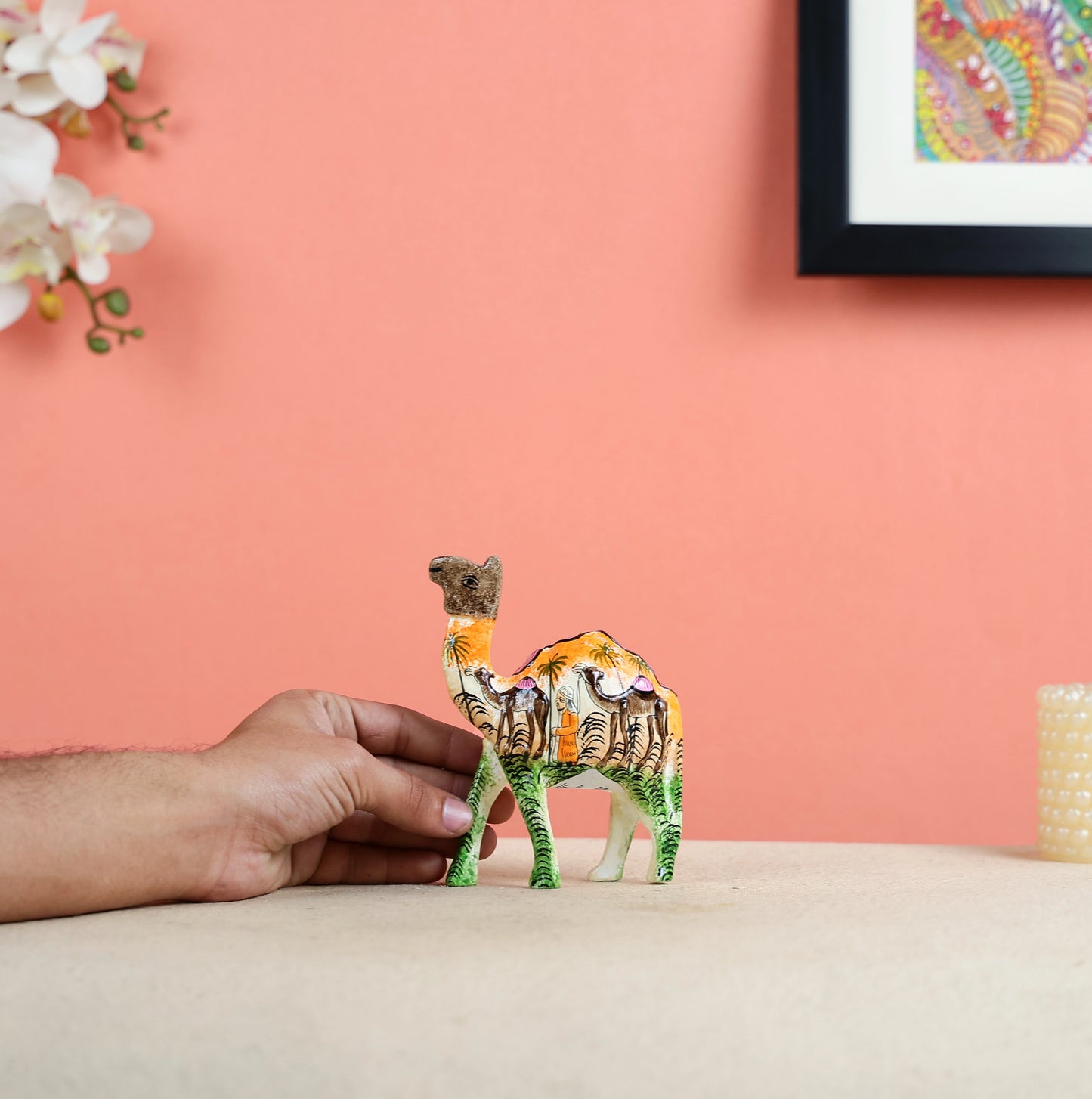 Paper Mache Crafted & Handpainted Camel Caravan