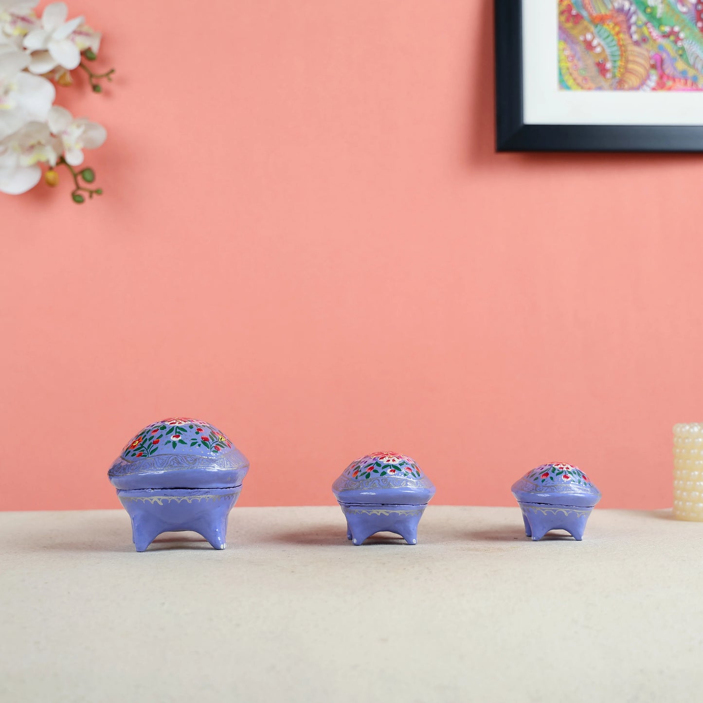 Paper Mache Crafted & Handpainted Multipurpose Box