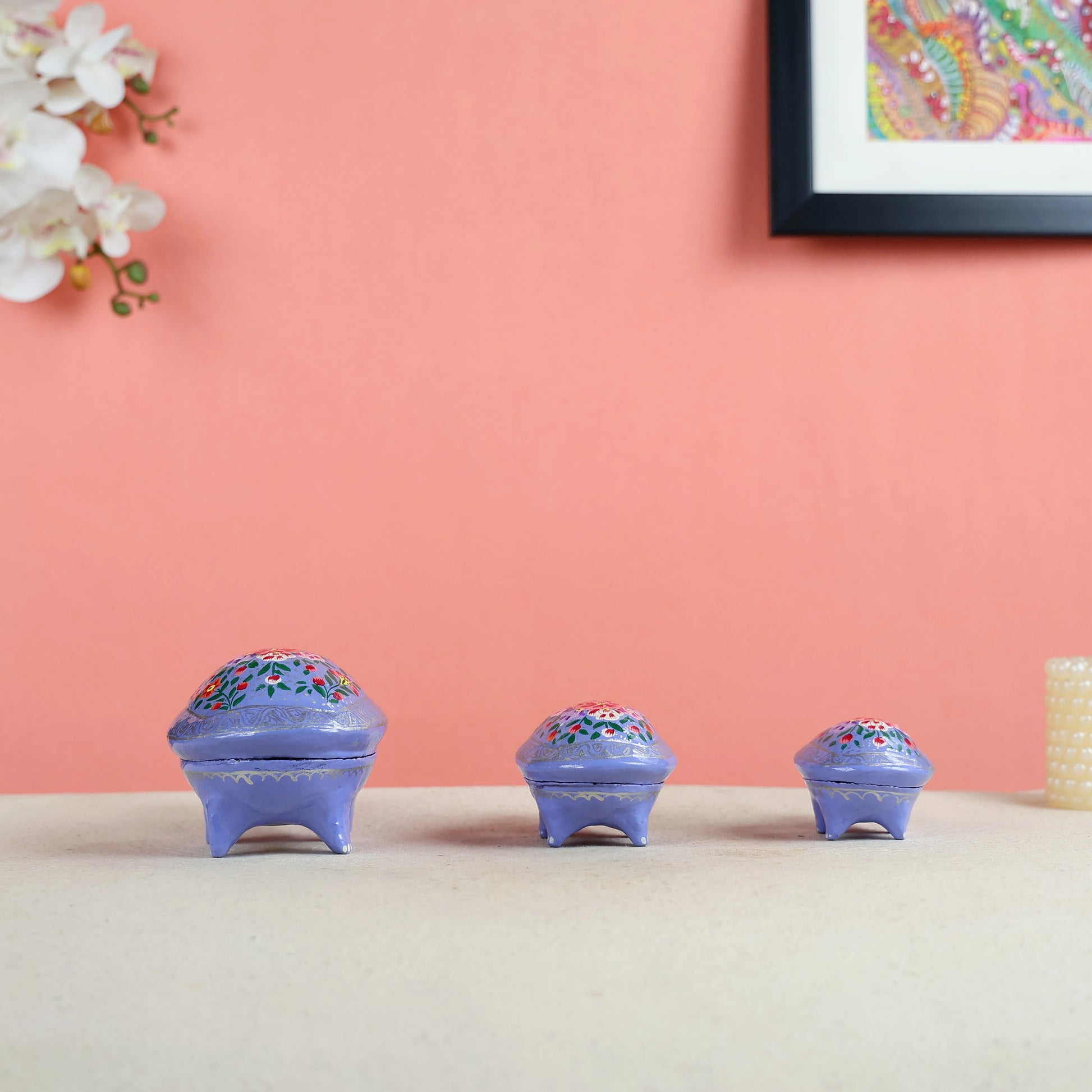 Paper Mache Crafted & Handpainted Multipurpose Box