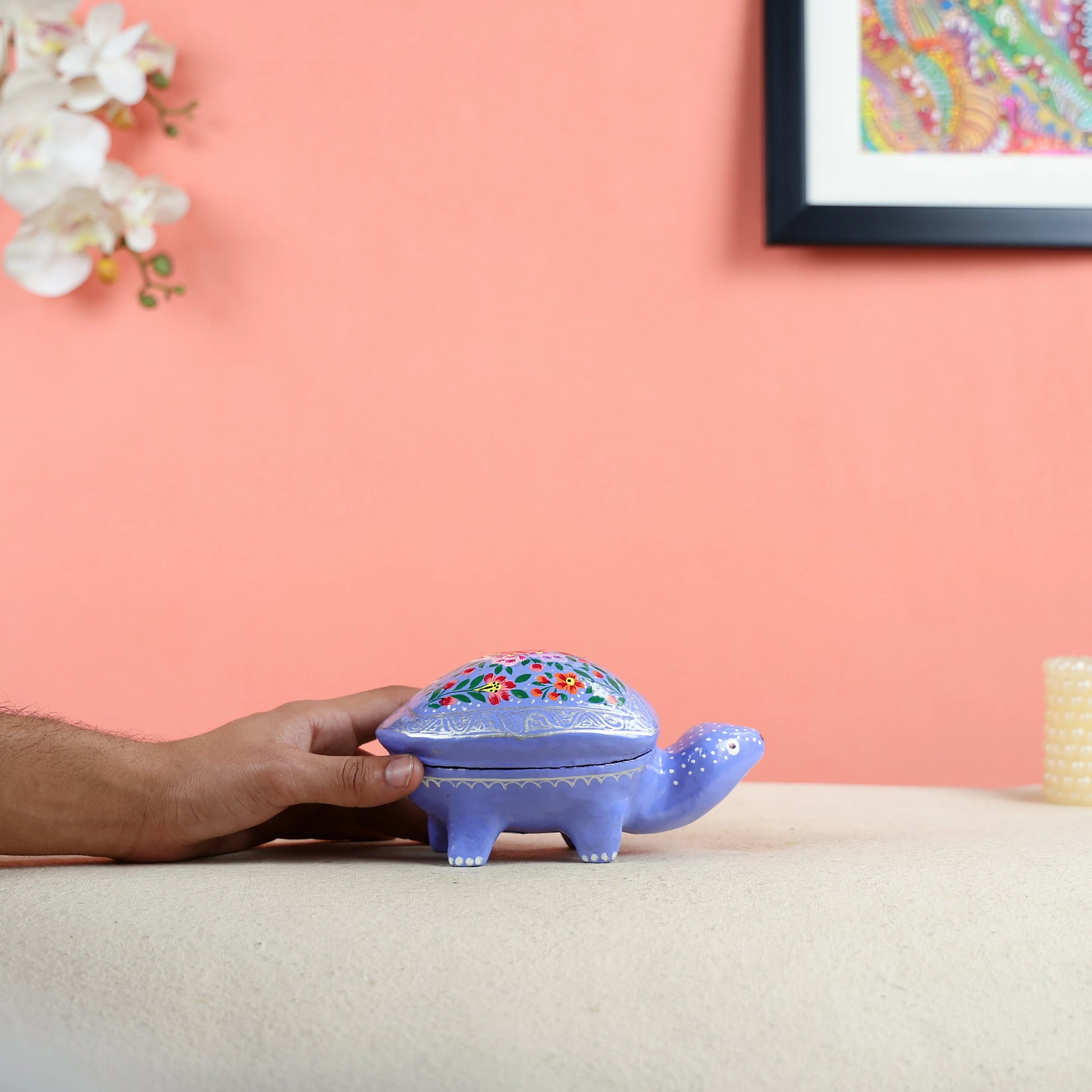 Paper Mache Crafted & Handpainted Multipurpose Box