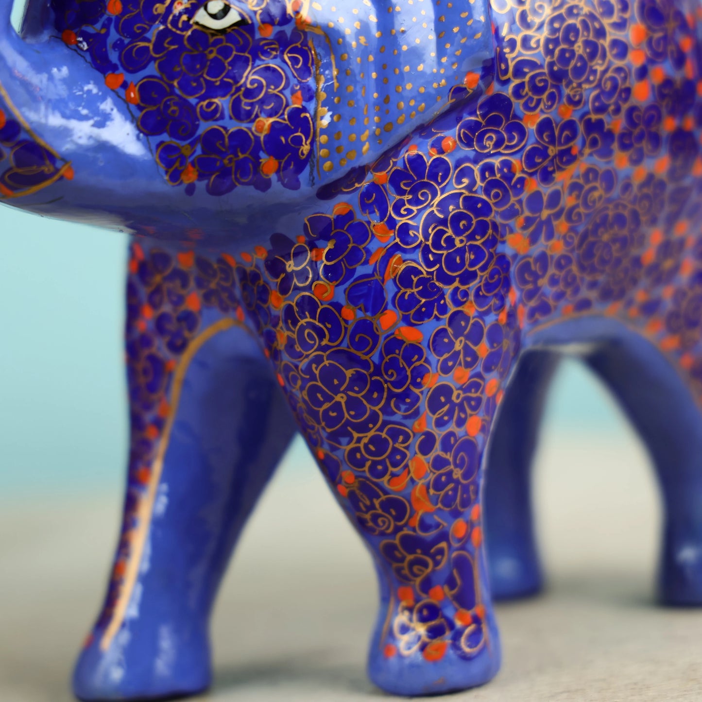 Paper Mache Crafted & Handpainted Elephant Table Decor