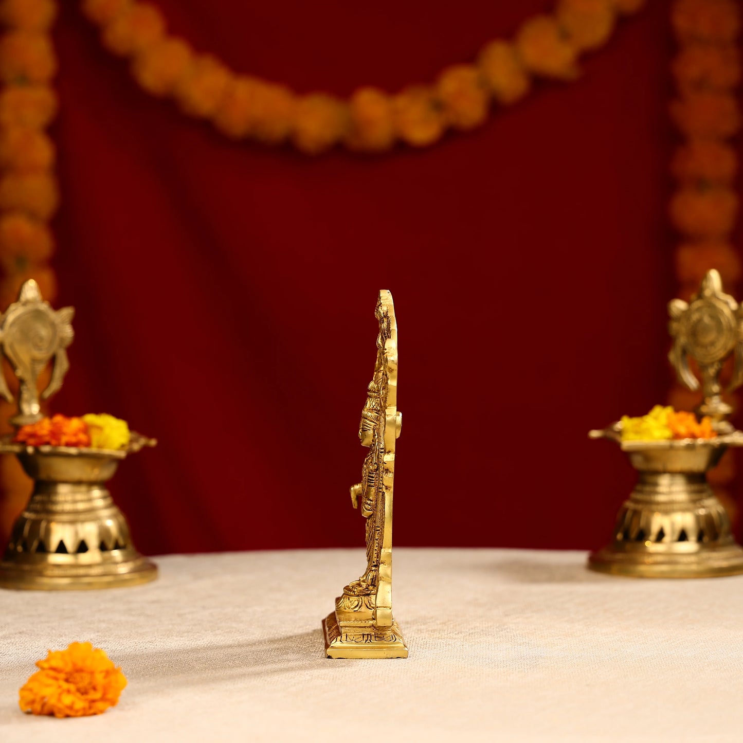 Brass Lord Tirupati Balaji Idol In Traditional Temple Style