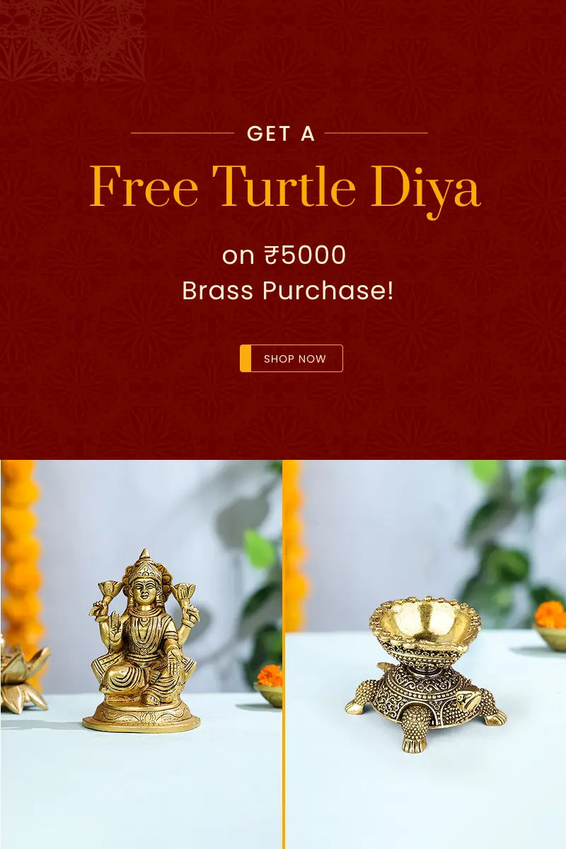 Free Turtle Diya on ₹5000/- Brass Purchase