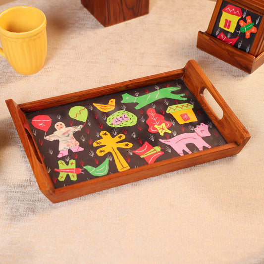 Paper Cuttings Black Tray