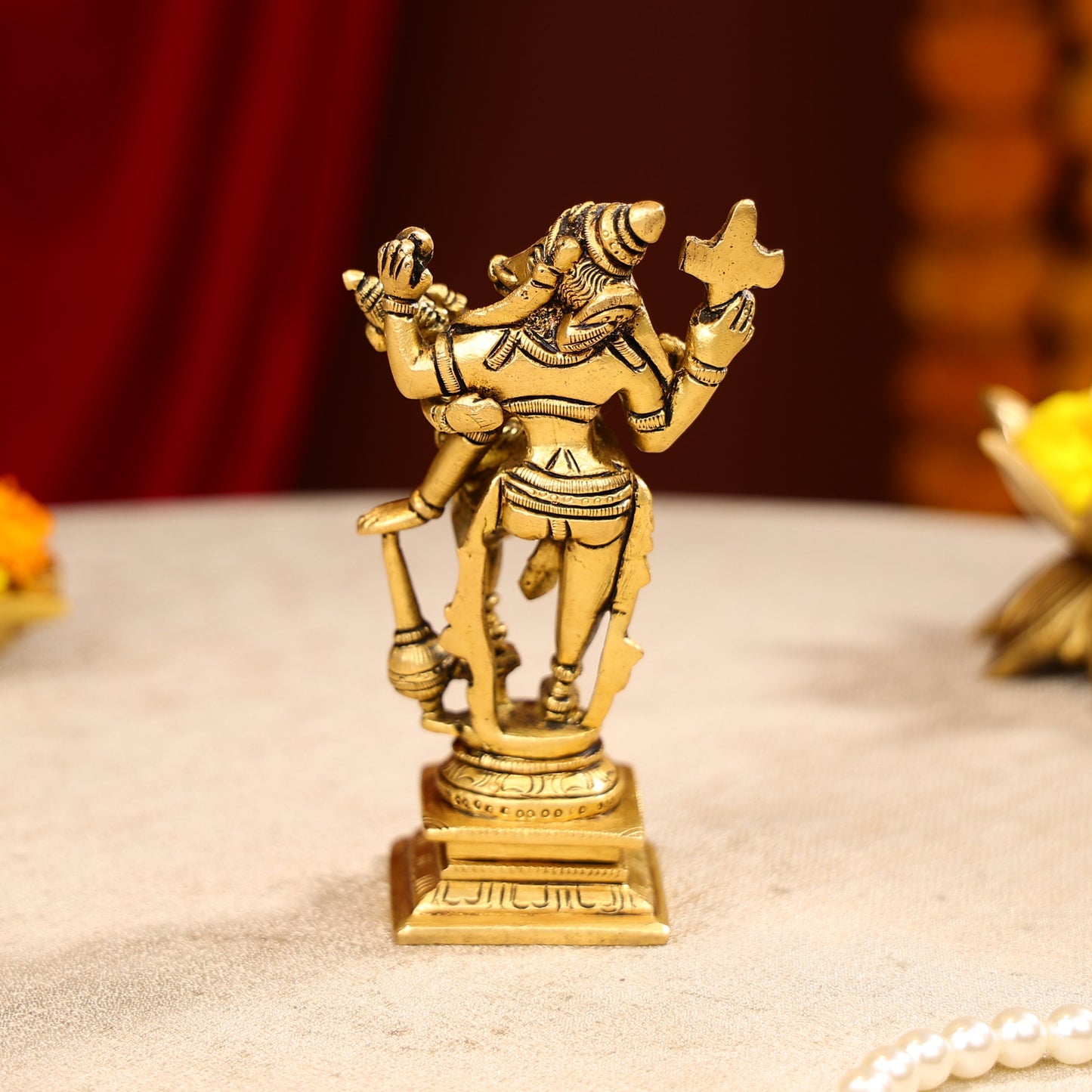 Super Fine Brass Lord Varah Swamy With Goddess Laxmi Idol 1