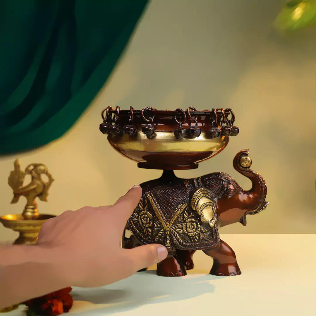 Colored Elephant With Urli