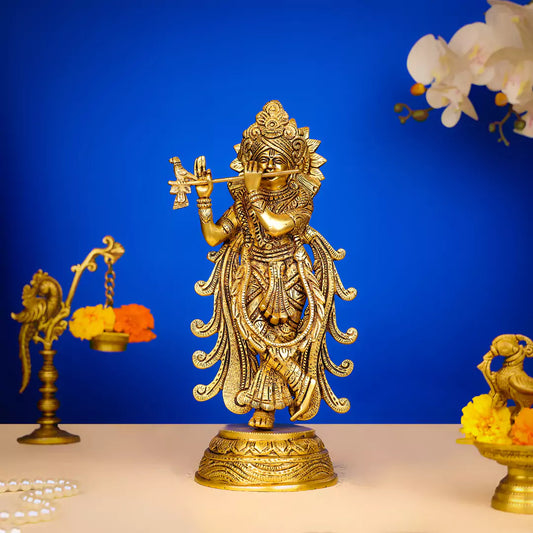Brass krishna Murli Statue