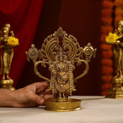 10" Super Fine Brass Tirupati Balaji Venkateshwara Idol