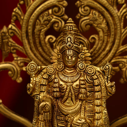 10" Super Fine Brass Tirupati Balaji Venkateshwara Idol