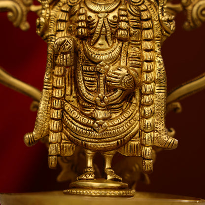 10" Super Fine Brass Tirupati Balaji Venkateshwara Idol