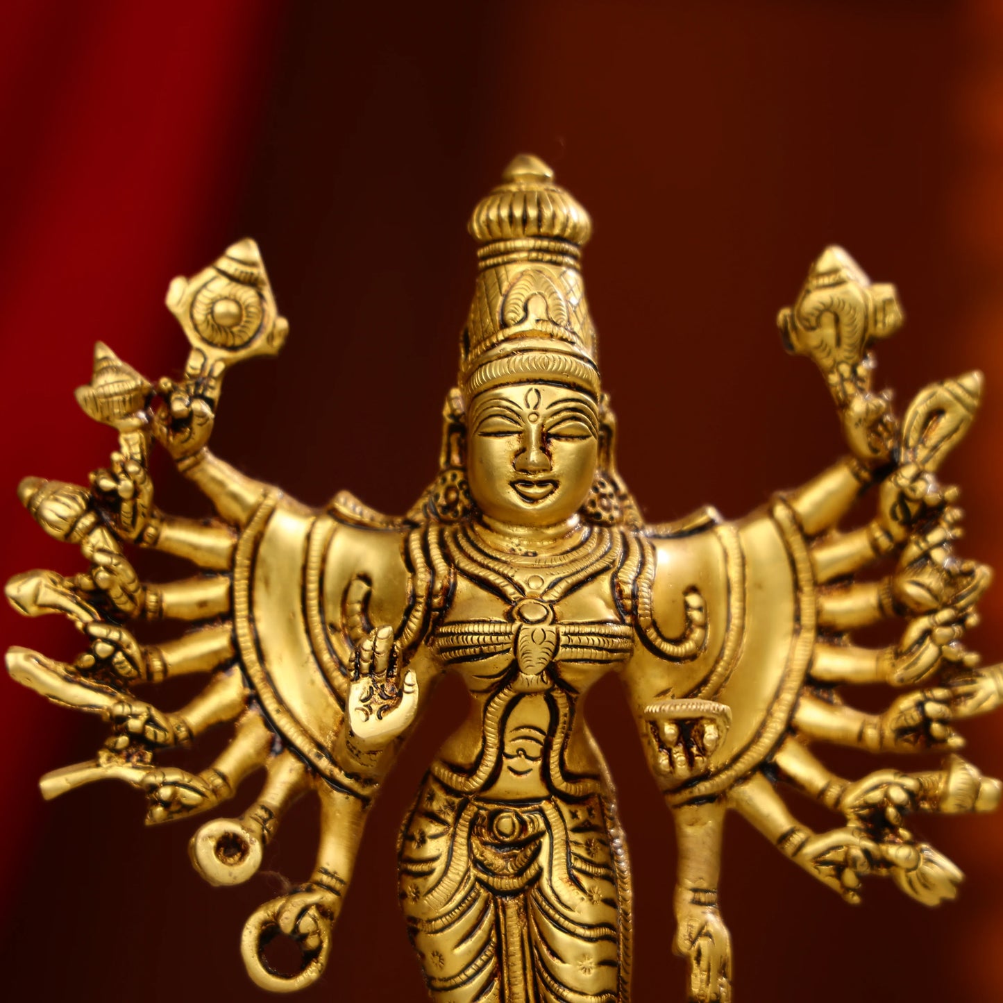 10" Super Fine Brass Vishnu Durga or Mahisasur Mardini Durga Idol