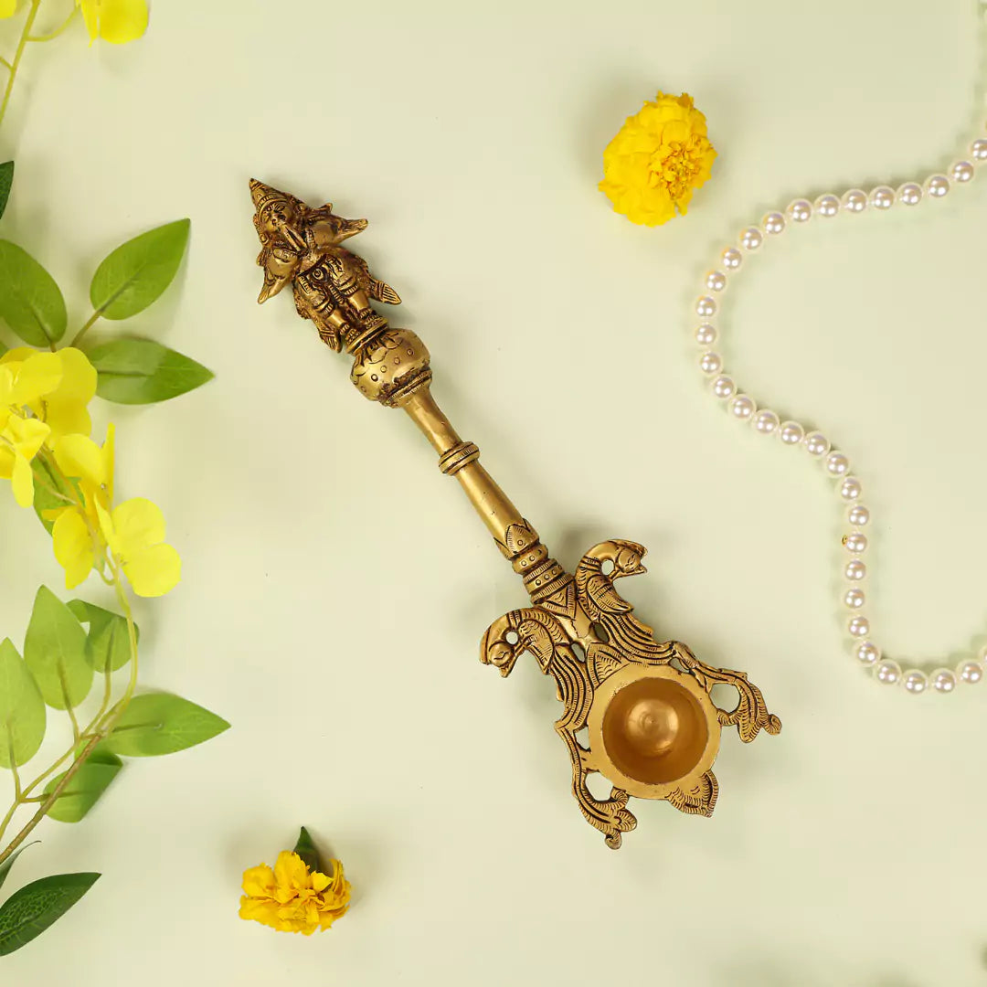 11" Brass Lord Garuda Pooja Hawan Spoon