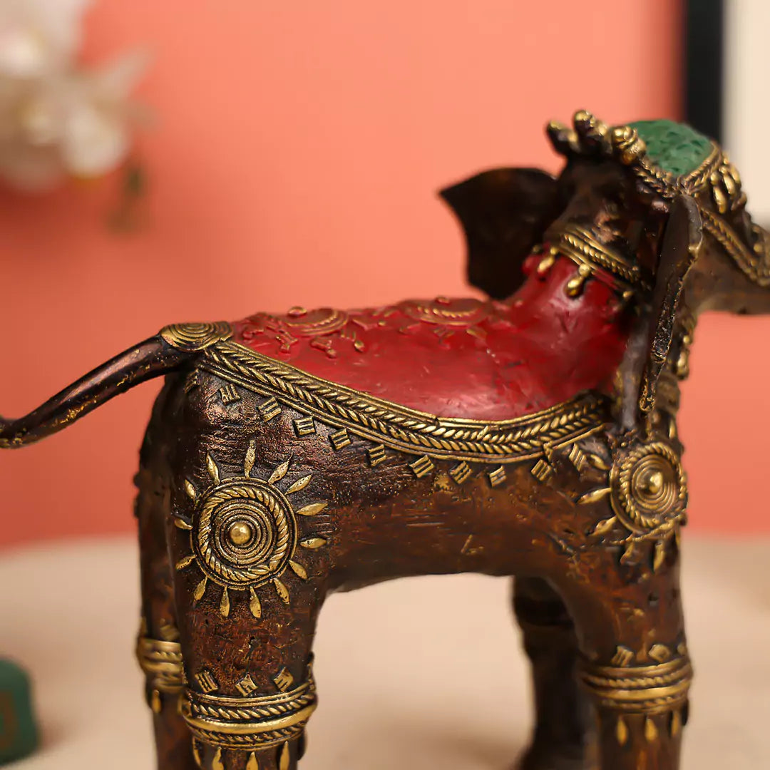 Brass Dhokra Elephant Statue