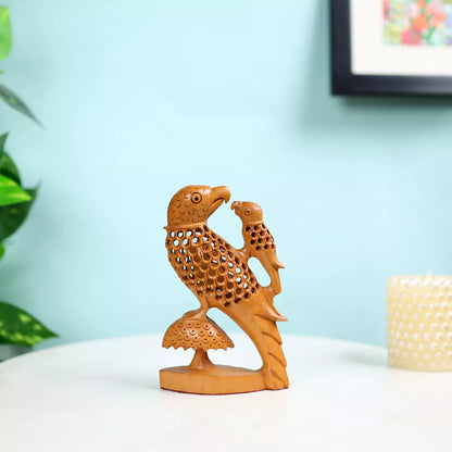 Wooden Netted Handmade Parrot Mother And Child