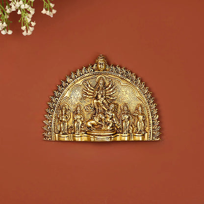 Brass Durga Parivar Wall Hanging Plate