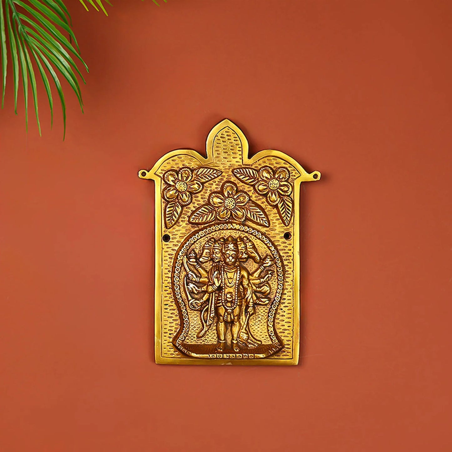 Panchmukhi Hanuman Brass Wall Hanging