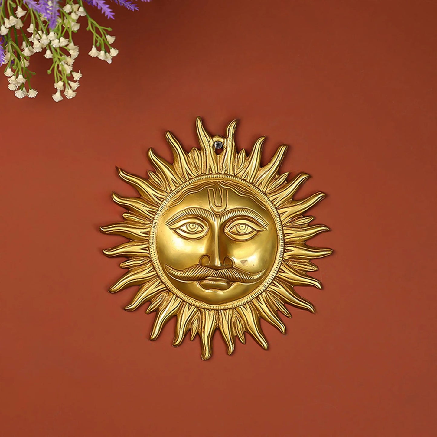 Brass Sun Face Wall Hanging