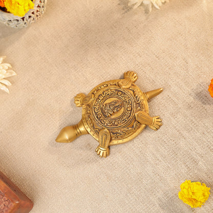 Brass Lord Ganesha Carved Vastu Turtle