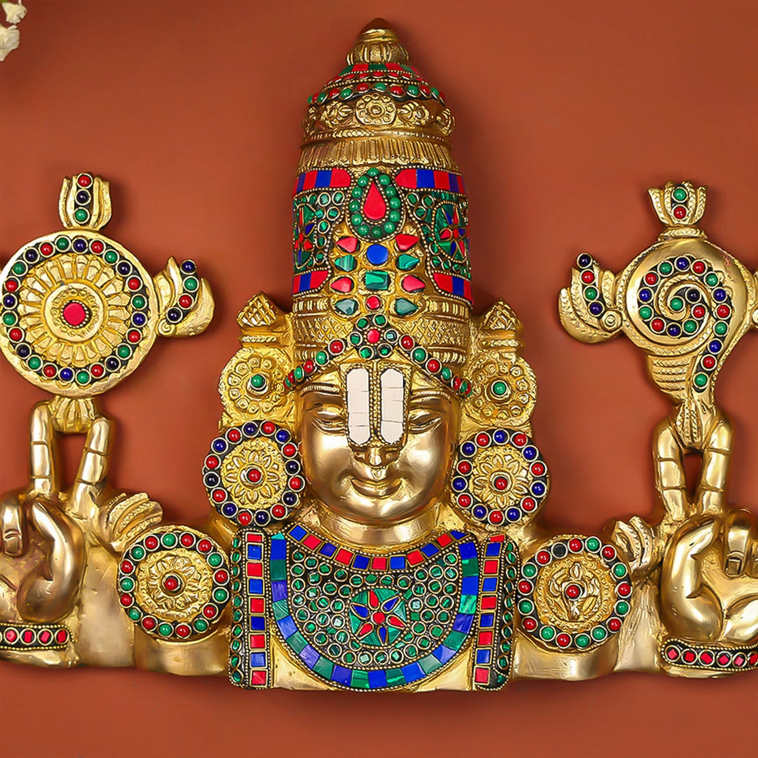 Brass Wall Art Of Lord Venkateshwara (Tirupati Balaji)
