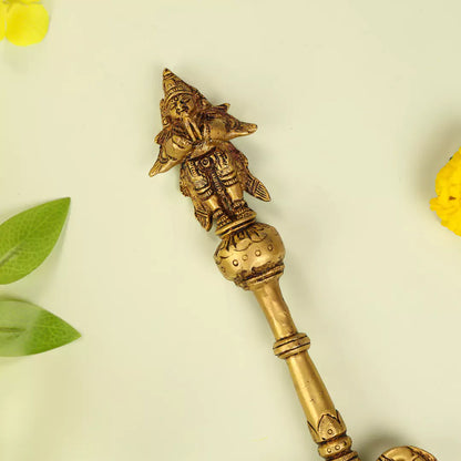 Brass Lord Garuda Pooja Hawan Spoon -11 Inch