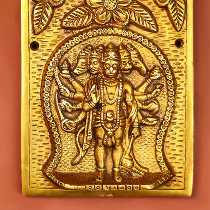 Panchmukhi Hanuman Brass Wall Hanging