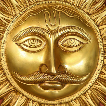 Brass Sun Face Wall Hanging